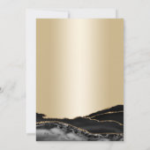 Gold Black Agate Marble 70. Geburtstag Einladung (Rückseite)