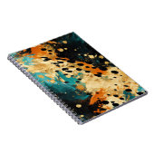 Gold Black Aqua Orange Leopard Abstrakt Notizblock (Rechte Seite)