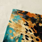 Gold Black Aqua Orange Leopard Abstrakt Strandtuch (Beispiel)