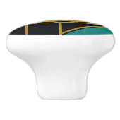 Gold Black Aquamarin Art Deco Abstrakte Zuhause Keramikknauf (Seitenansicht)