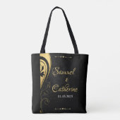 Gold Black Art Deco Design Braut Hochzeit Tasche (Rückseite)