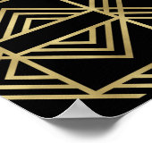 Gold & Black Art Deco Fett Retro Glam Wedding Sign Poster (Ecke)