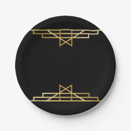 Gold & Black Art Deco, Great Gatsby Wedding Party Pappteller