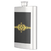 Gold & Black Art Deco Gürtel Monogram Flachmann (Links)
