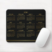 Gold Black Art Deco Jährlicher Kalender 2016 Mouse Mousepad (Mit Mouse)