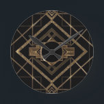gold, black,art deco, metallic,pattern,vintage runde wanduhr<br><div class="desc">gold,  black, art deco,  metallic, pattern, vintage, chic, elegant, modern, trendy</div>