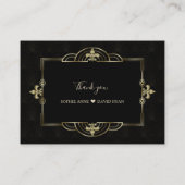 Gold Black Art Deco QR Code Hochzeit Begleitkarte (Rückseite)