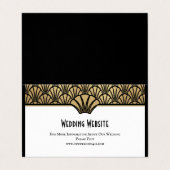 Gold Black Art Deco Wedding Website Notes Visitenkarten (Außenseite Aufgefaltet)