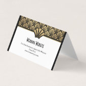 Gold Black Art Deco Wedding Website Notes Visitenkarten (Vorderseite)