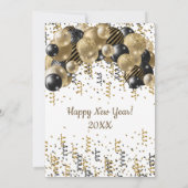 Gold Black Balloons Confetti Silvester Party (Rückseite)
