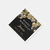Gold Black Balloons Glückwunsch zum Geburtstag Par Serviette (Ecke)