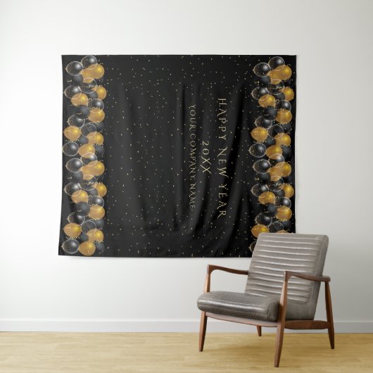 Gold Black Balloons New Year Party Prop Wandteppich (Beispiel (Horizontal))
