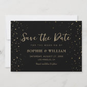 Gold & Black Beautiful Elegante Hochzeit Save The Date (Vorderseite)
