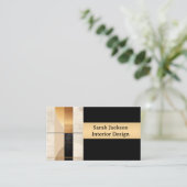 Gold Black Beige Moderne Kunst Designer Visitenkarte (Stehend Vorderseite)