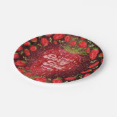 Gold Black Berry 1st Birthday Strawberry Glitzer Pappteller (Schrägansicht)