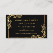 Gold Black Beruflich Design Ihre Business Card Visitenkarte (Rückseite)