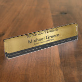 Gold Black Beruflich Office Namensplakette (Seite)