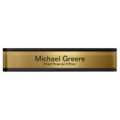 Gold Black Beruflich Office Namensplakette (Vorderseite)