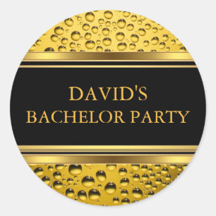 Gold & Black Bier Junggesellenabschied Sticker