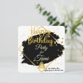 Gold & Black Birthday (Stehend Vorderseite)