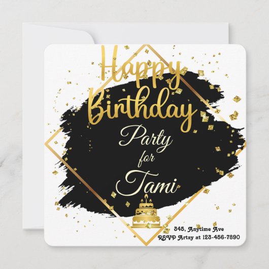 Gold & Black Birthday (Vorderseite)