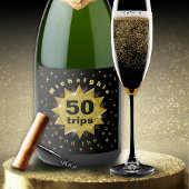 Gold Black Birthday Schaumweinetikett