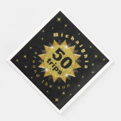 Gold Black Birthday Serviette (Ecke)