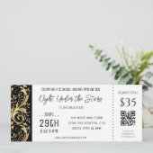 Gold Black Border Company School Event Ticket Einladung (Stehend Vorderseite)