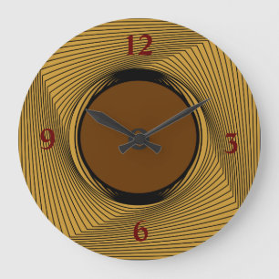 Gold/Black Border with Red/brown Centre >Clocks Große Wanduhr