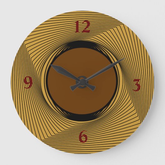 Gold/Black Border with Red/brown Centre >Clocks Große Wanduhr (Vorderseite)