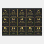 Gold & Black Bow Business Company Name Weihnachten Geschenkpapier Set (Vorderseite 2)