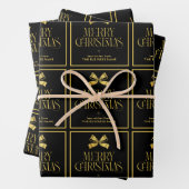 Gold & Black Bow Business Company Name Weihnachten Geschenkpapier Set (Beispiel)