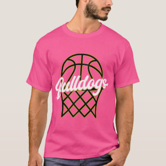 Gold Black Bulldogs Basketball Mascot für Basketba T-Shirt