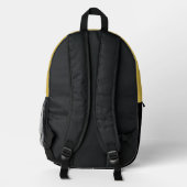 GOLD BLACK BUMBLEBEE CALLIGRAPHY TEXT SHINY BEE BEDRUCKTER RUCKSACK (Rückseite)