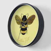 GOLD BLACK BUMBLEBEE CUSTOM CALLIGRAPHY TEXT BEE UHR (Winkel)