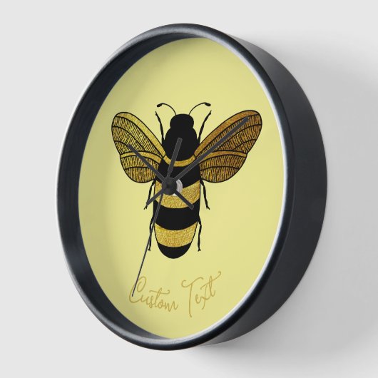 GOLD BLACK BUMBLEBEE CUSTOM CALLIGRAPHY TEXT BEE UHR (Winkel)