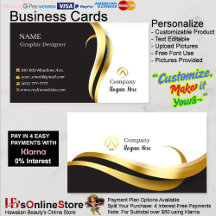 Gold & Black Business Cards 2 Pack mit 100
