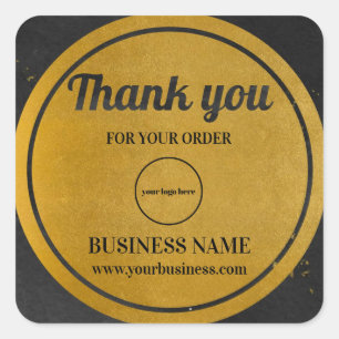 Gold Black Business Corporate Vielen Dank Quadratischer Aufkleber
