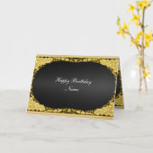 Gold Black Card Happy Birthday Karte (Gelbe Blume)