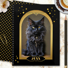 Gold Black Cat Art Deco Planer