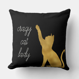 Gold Black Cat Kissen