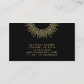Gold Black Celestial Massage Therapist Visitenkarte (Rückseite)