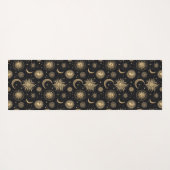 Gold Black Celestial Sun Moon Star Übung Yogamatte (Rückseite (Horizontal))