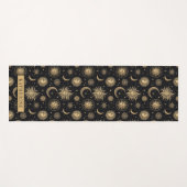 Gold Black Celestial Sun Moon Star Übung Yogamatte (Vorderseite (Horizontal))