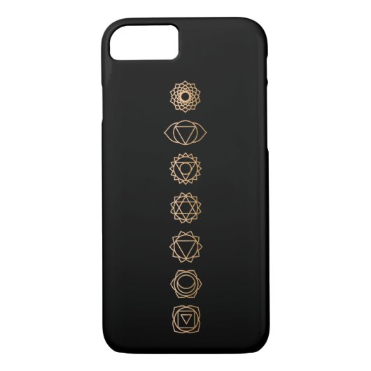 Gold Black Chakras Spiritual Case-Mate iPhone Hülle (Rückseite)