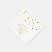 Gold & Black Chic Confetti-Rente-Party Serviette (Ecke)