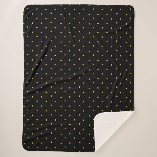 Gold Black Chic Dots Sherpadecke (Vorderseite)