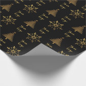 Gold Black Chic Weihnachtsbaum Privatkundenlogo Geschenkpapier (Ecke)