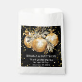 Gold Black Christmas Gastgeschenk Hochzeit Bag Geschenktütchen (Vorderseite)