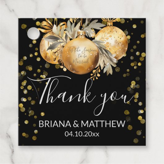 Gold Black Christmas Geschenkanhänger (Vorderseite)